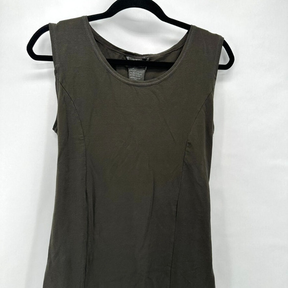 Psylo Festival Dress Womens 4 Lace Up Brown Midi Slits Rave Club Goth Ethical - Picture 6 of 10